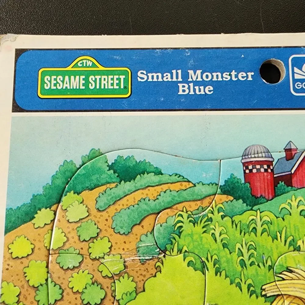 1993 Golden Frame‎ Tray Puzzle GROVER Sesame Street SMALL MONSTER BLUE Complete